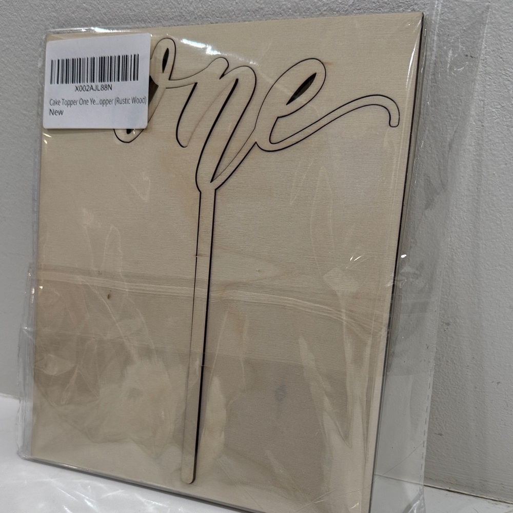 Wooden Cake Topper with 'One' Design